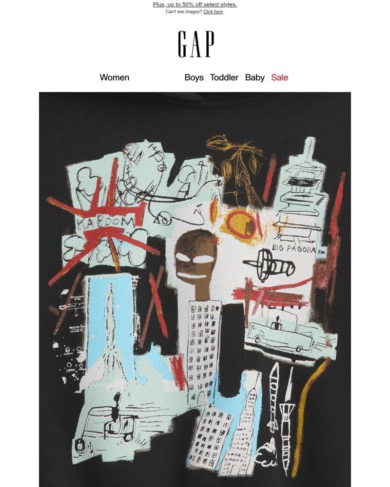 Screenshot of email sent to a Gap Newsletter subscriber