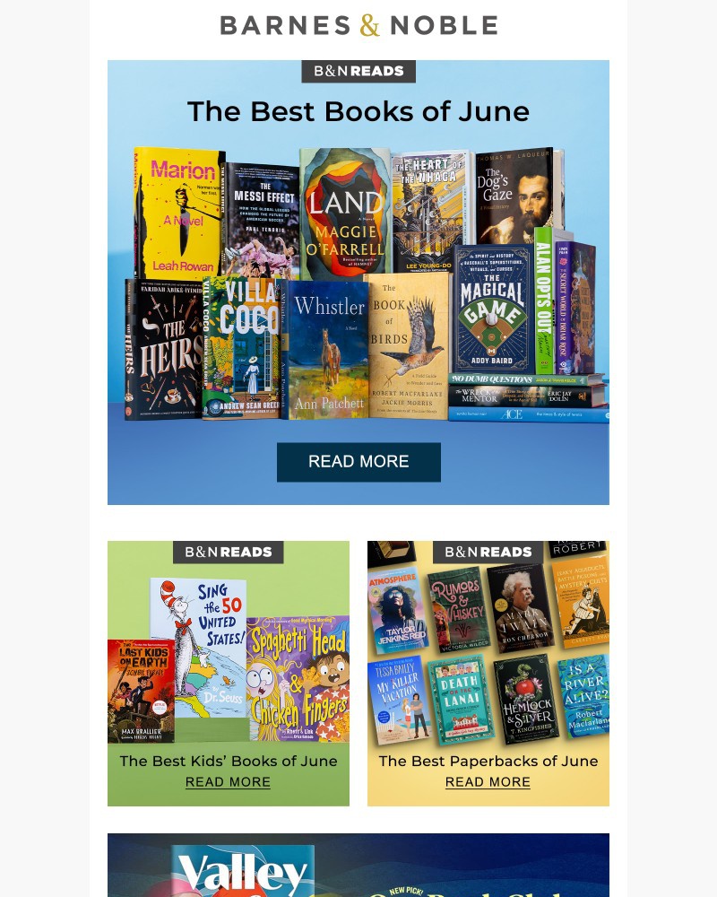 Screenshot of email sent to a Barnes and Noble Newsletter subscriber