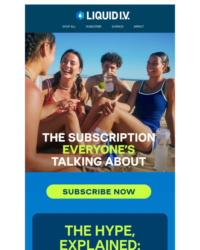 Screenshot of email sent to a Liquid I.V. Newsletter subscriber