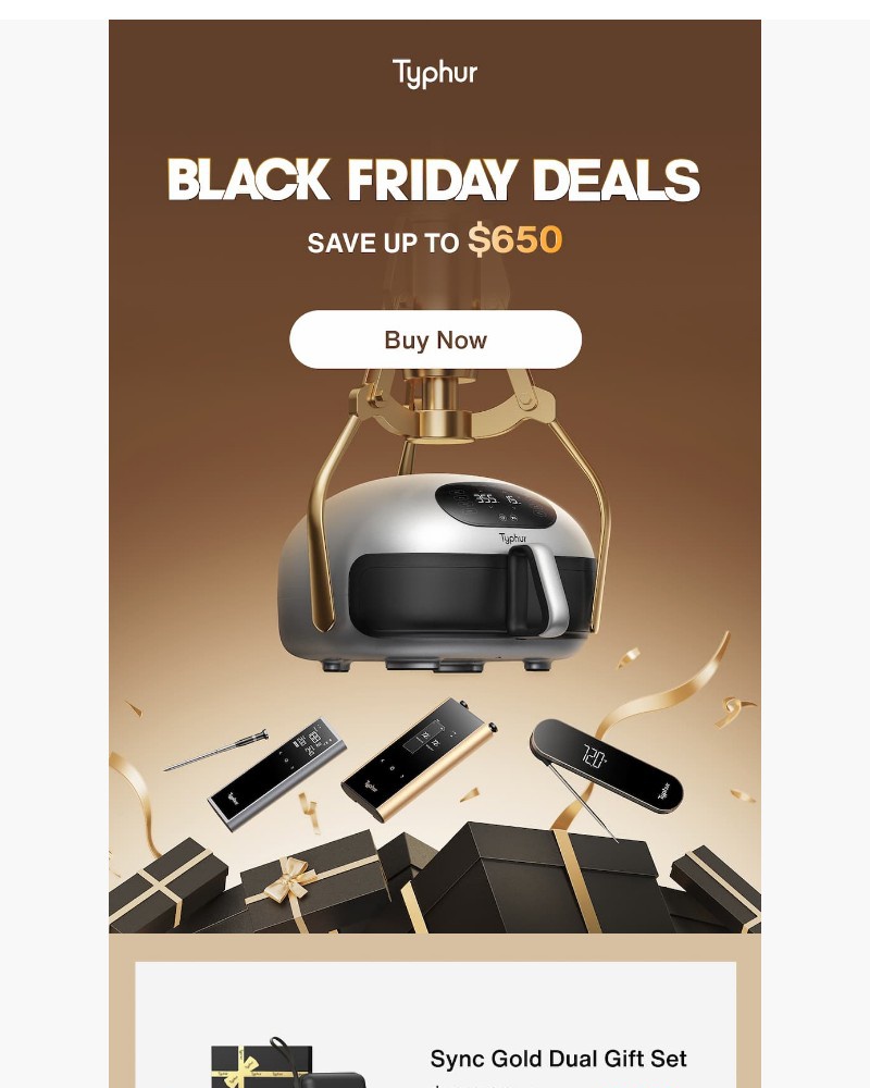 Screenshot of email sent to a Typhur Newsletter subscriber