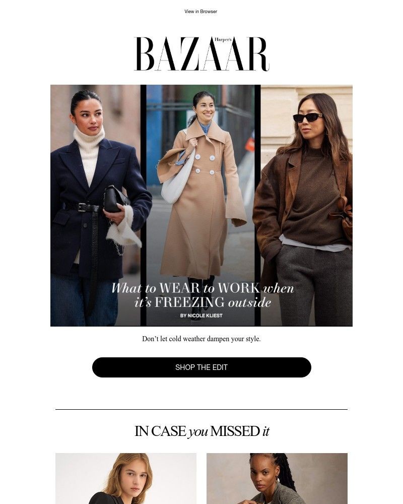 Screenshot of email sent to a Harper’s Bazaar Newsletter subscriber