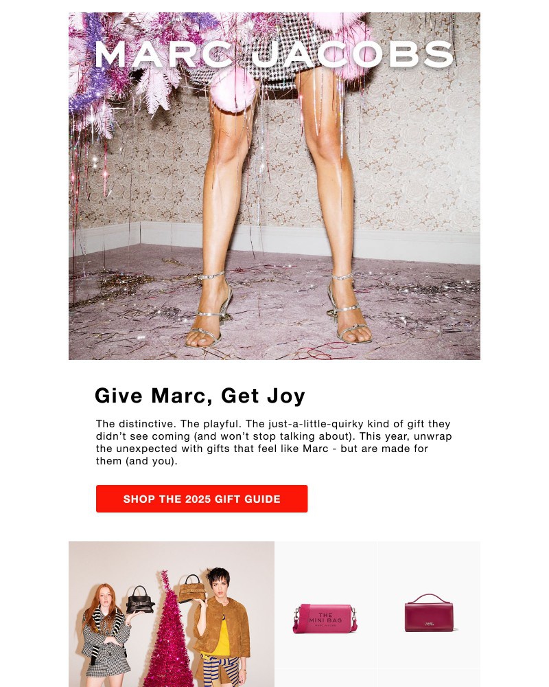 Screenshot of email sent to a Marc Jacobs Newsletter subscriber