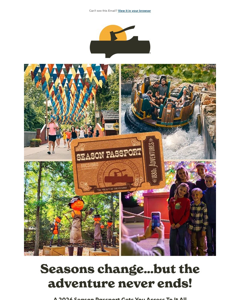 Screenshot of email sent to a Silver Dollar City Newsletter subscriber