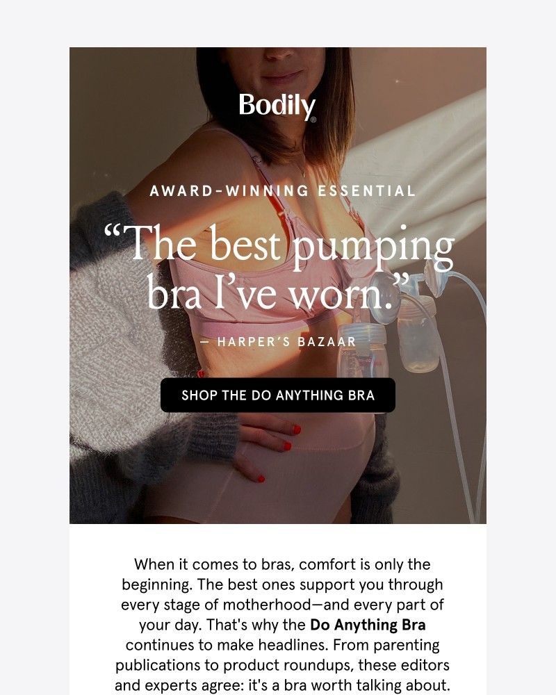 Screenshot of email sent to a Bodily Newsletter subscriber