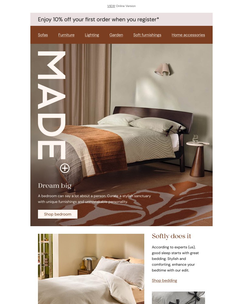 Screenshot of email sent to a Made Customer