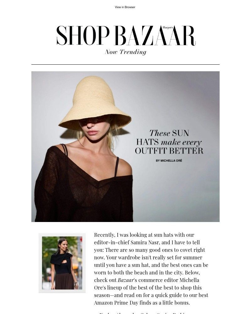 Screenshot of email sent to a Harper’s Bazaar Newsletter subscriber