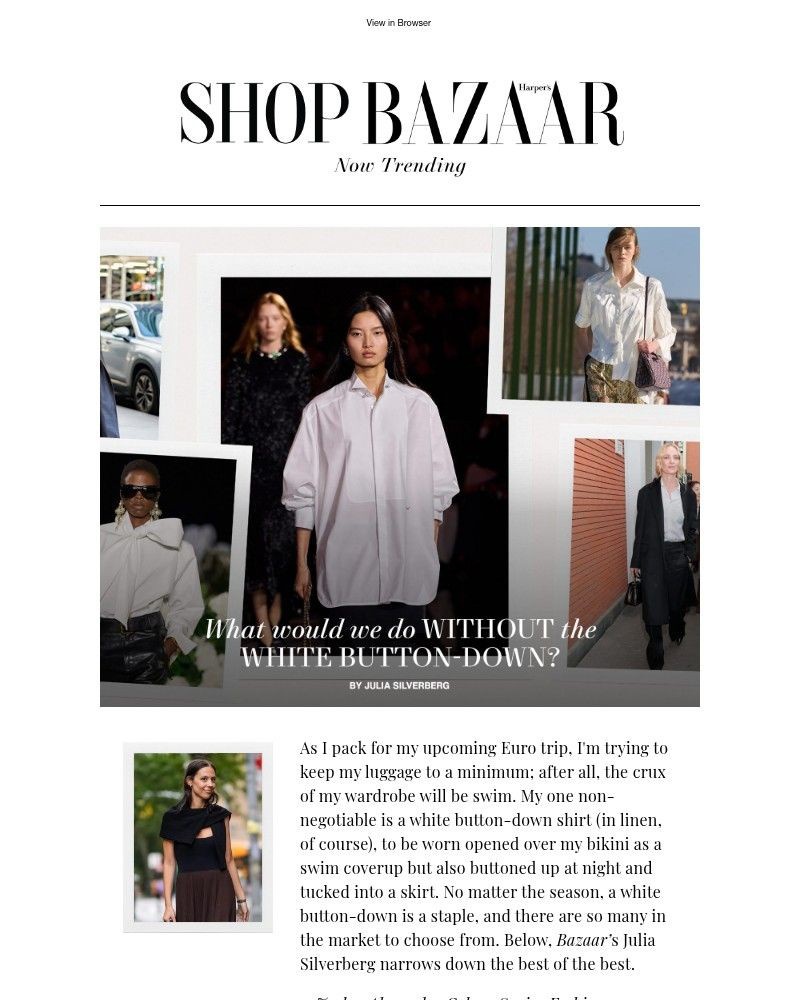 Screenshot of email sent to a Harper’s Bazaar Newsletter subscriber
