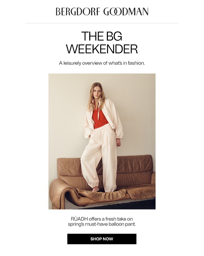 Screenshot of email sent to a Bergdorf Goodman Newsletter subscriber