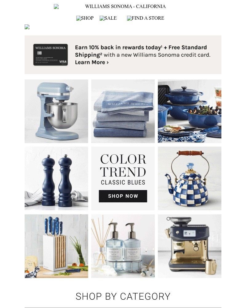 Screenshot of email sent to a Williams Sonoma Newsletter subscriber