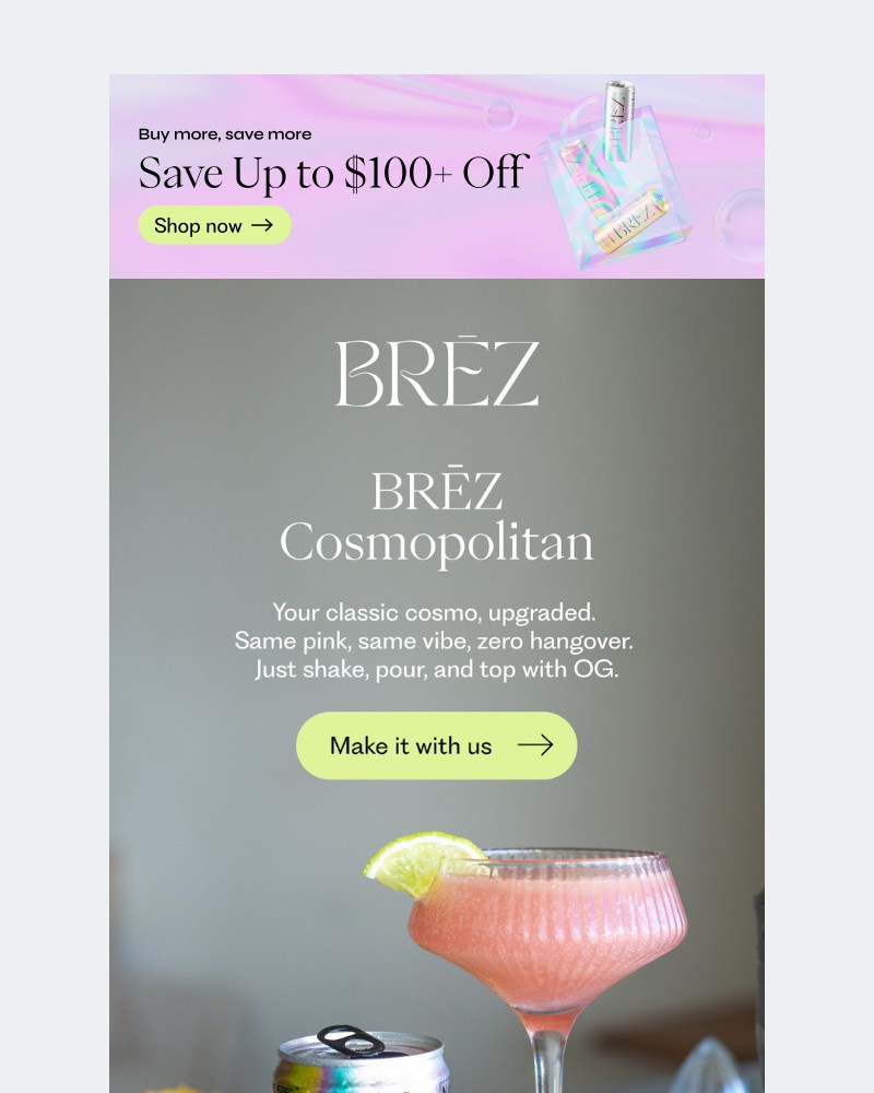 Screenshot of email sent to a Brez Newsletter subscriber