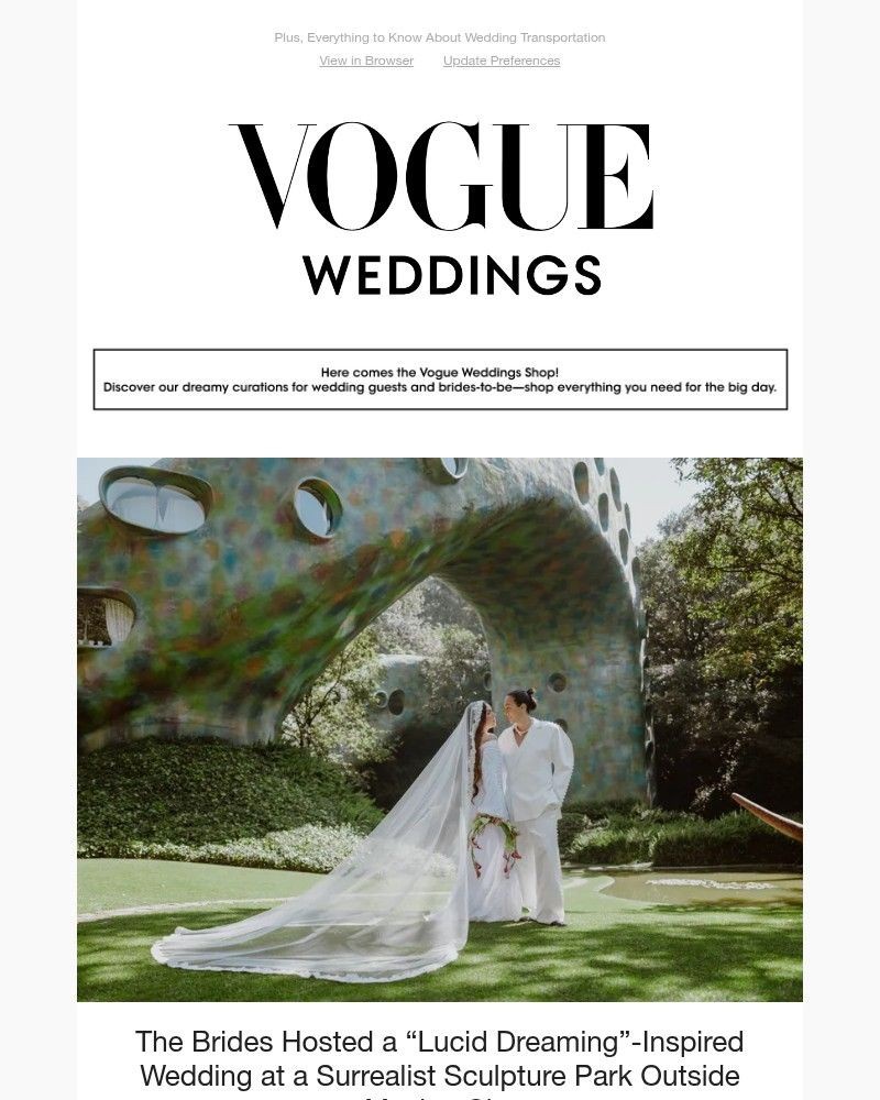 Screenshot of email sent to a Vogue Newsletter subscriber