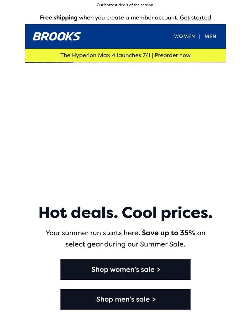 Screenshot of email sent to a Brooks Newsletter subscriber