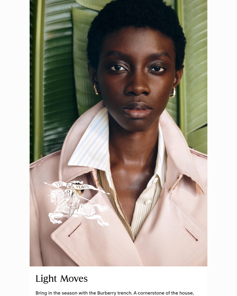 Screenshot of email sent to a Burberry Newsletter subscriber