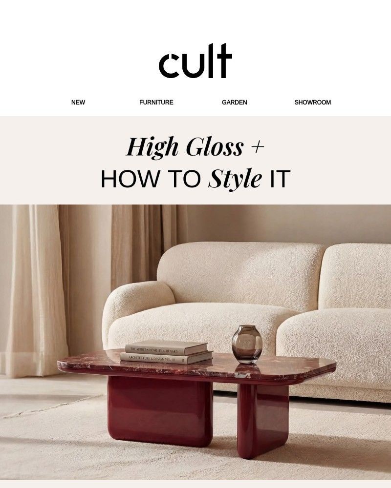 Screenshot of email sent to a Cult Furniture Cart abandoner