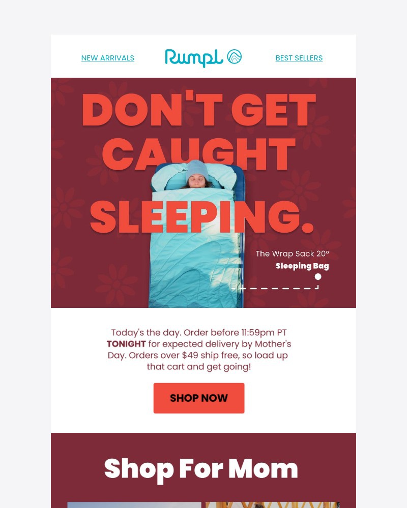 Screenshot of email sent to a Rumpl Newsletter subscriber