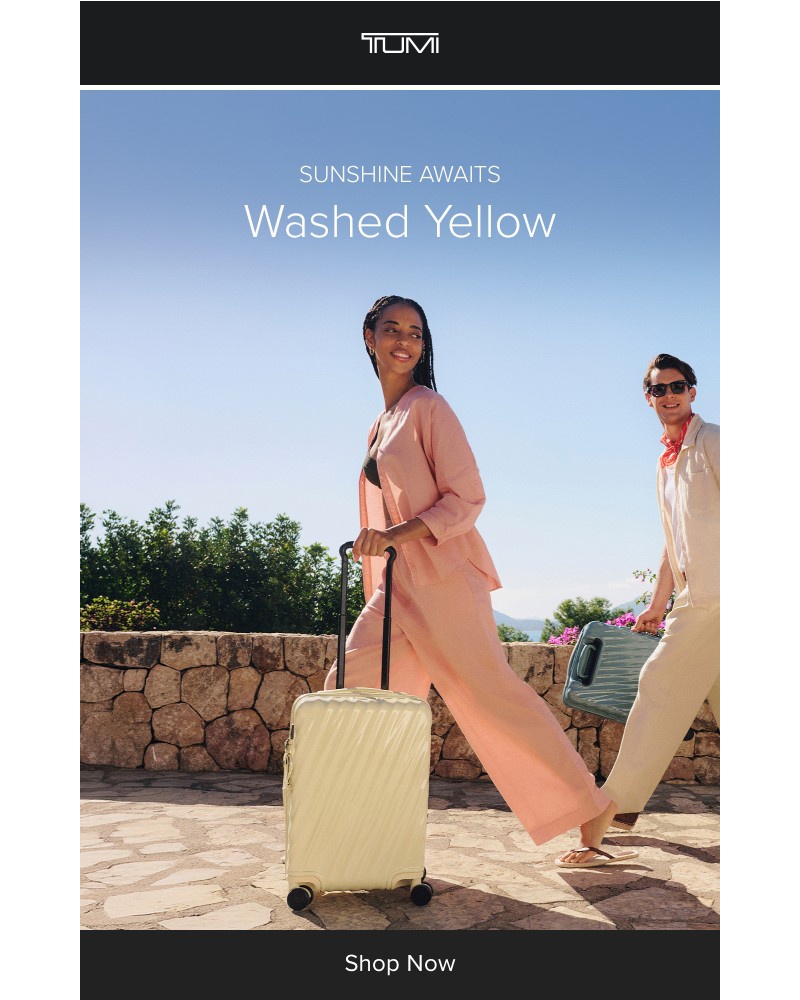 Screenshot of email sent to a Tumi Newsletter subscriber