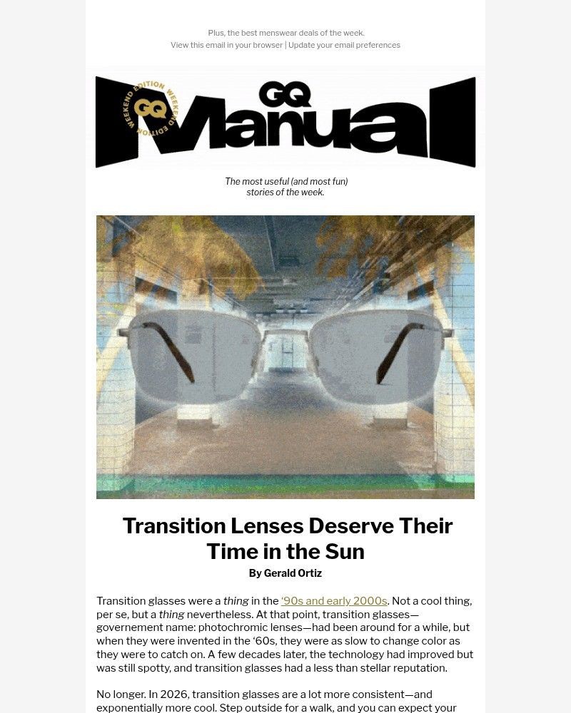 Screenshot of email sent to a GQ Newsletter subscriber