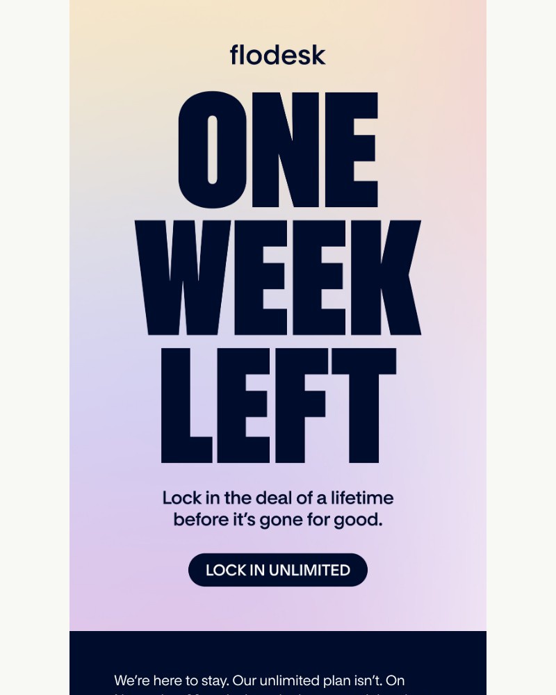 Screenshot of email sent to a Flodesk Trial user