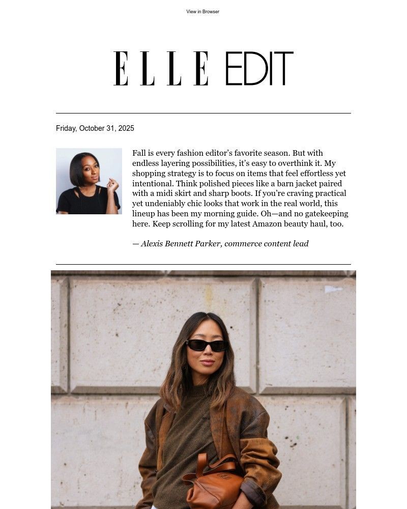 Screenshot of email sent to a Elle Newsletter subscriber