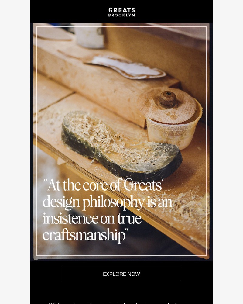 Screenshot of email sent to a Greats Newsletter subscriber