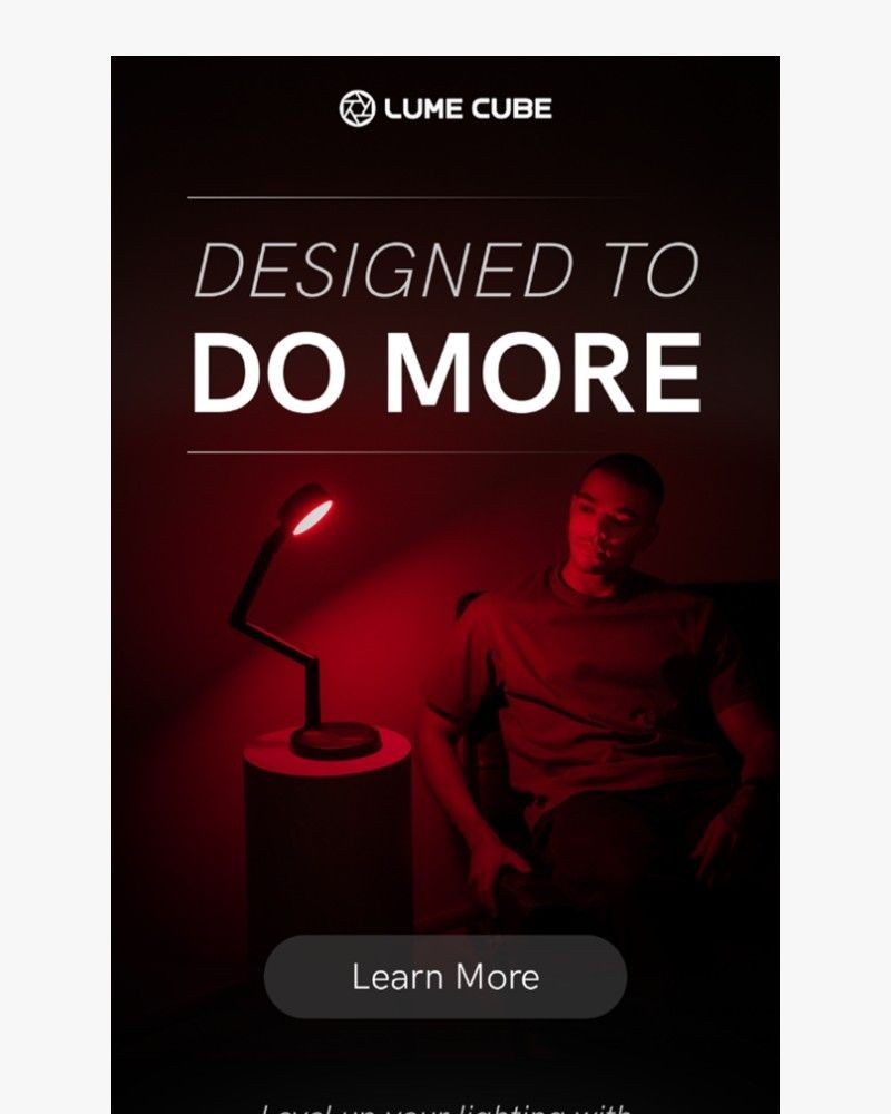 Screenshot of email sent to a Lume Cube Newsletter subscriber