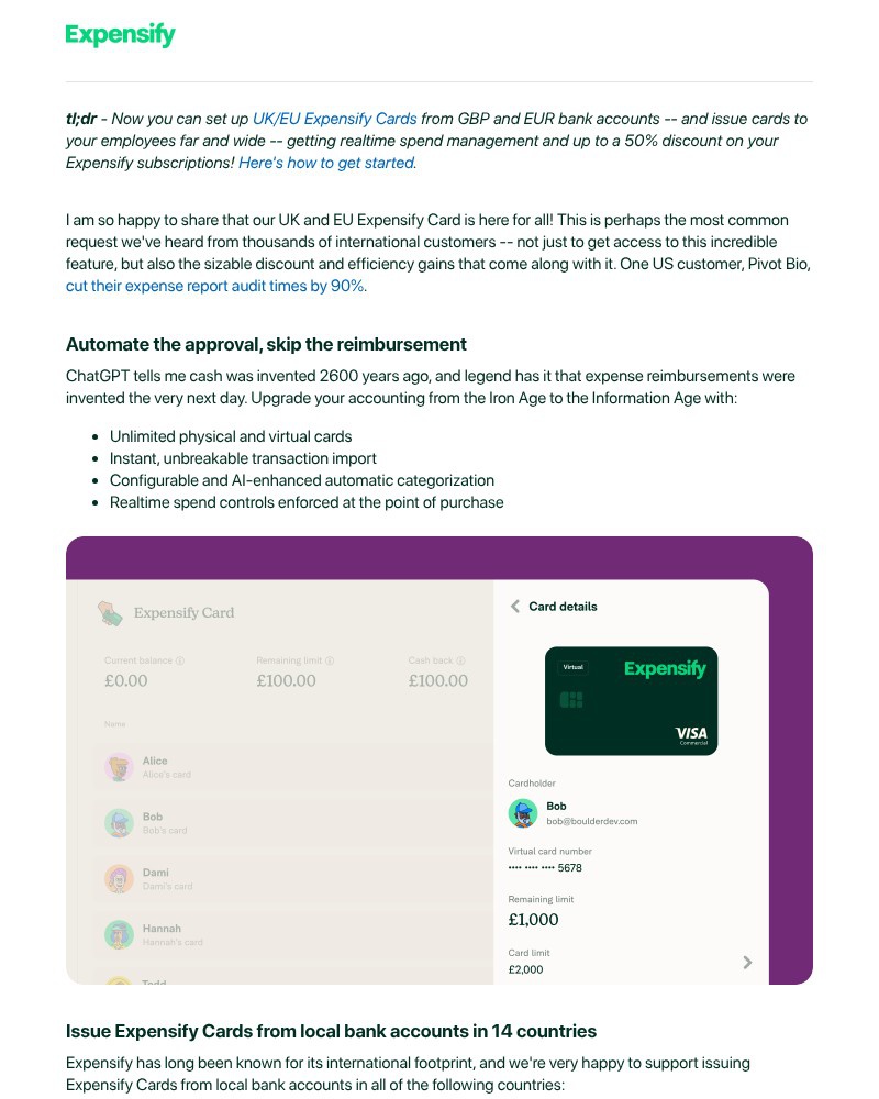 Screenshot of email with subject /media/emails/the-expensify-visa-commercial-card-is-now-available-in-the-uk-and-eu-up-to-50-off_ik77muQ.jpg