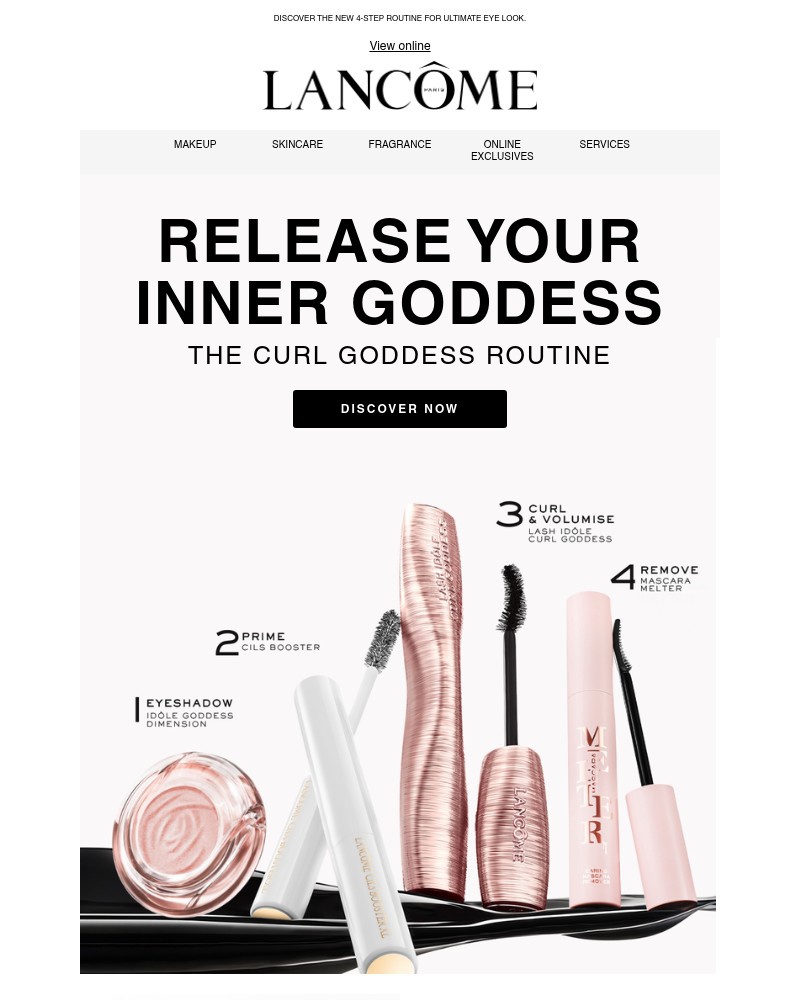 Screenshot of email sent to a Lancôme Newsletter subscriber