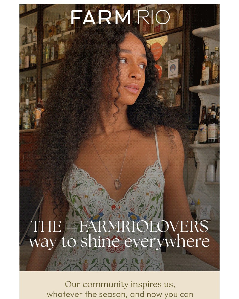 Screenshot of email sent to a Farm Rio Newsletter subscriber