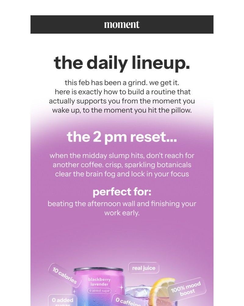 Screenshot of email sent to a Moment Newsletter subscriber