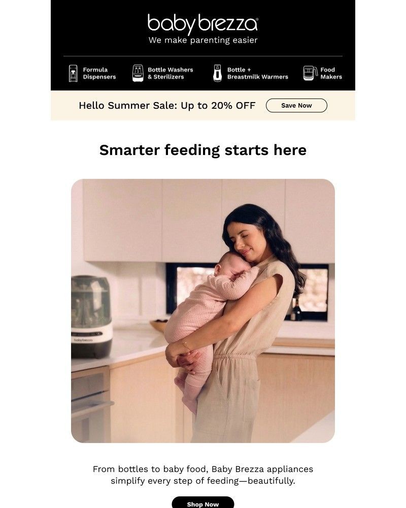Screenshot of email sent to a Baby Brezza Newsletter subscriber