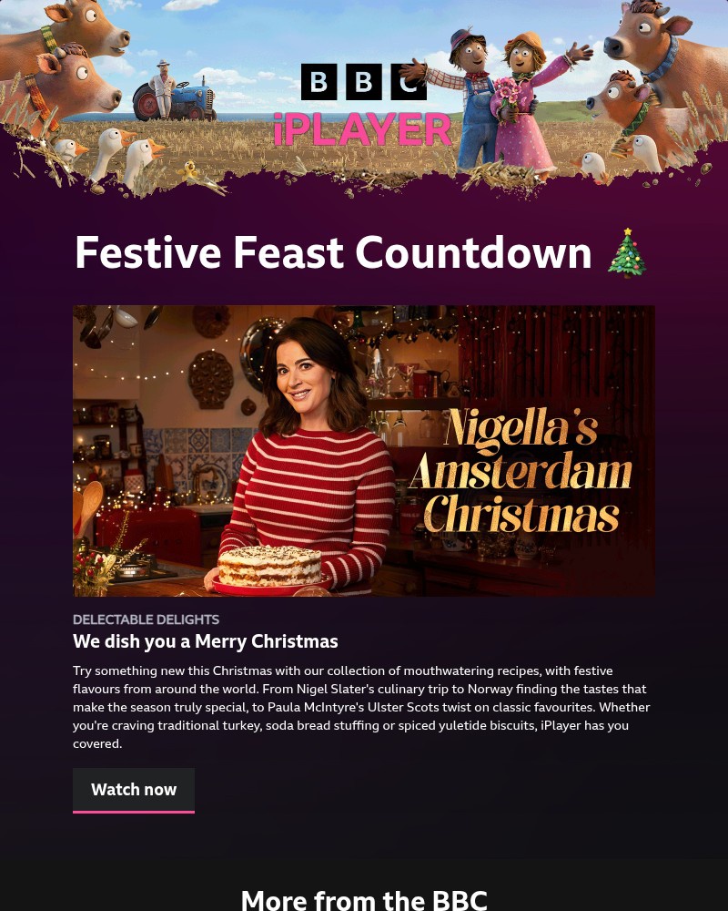 Screenshot of email sent to a BBC iPlayer Registered user