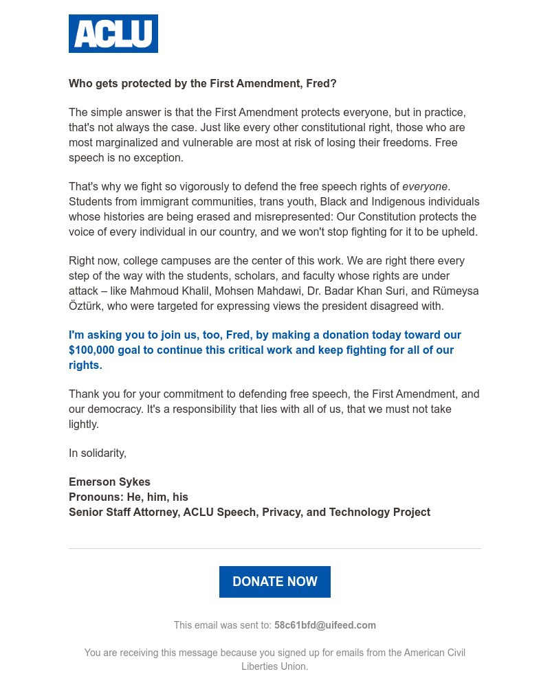 Screenshot of email with subject /media/emails/the-first-amendment-should-protect-everyone-equally-9d7be3-cropped-1cbaf5f5.jpg