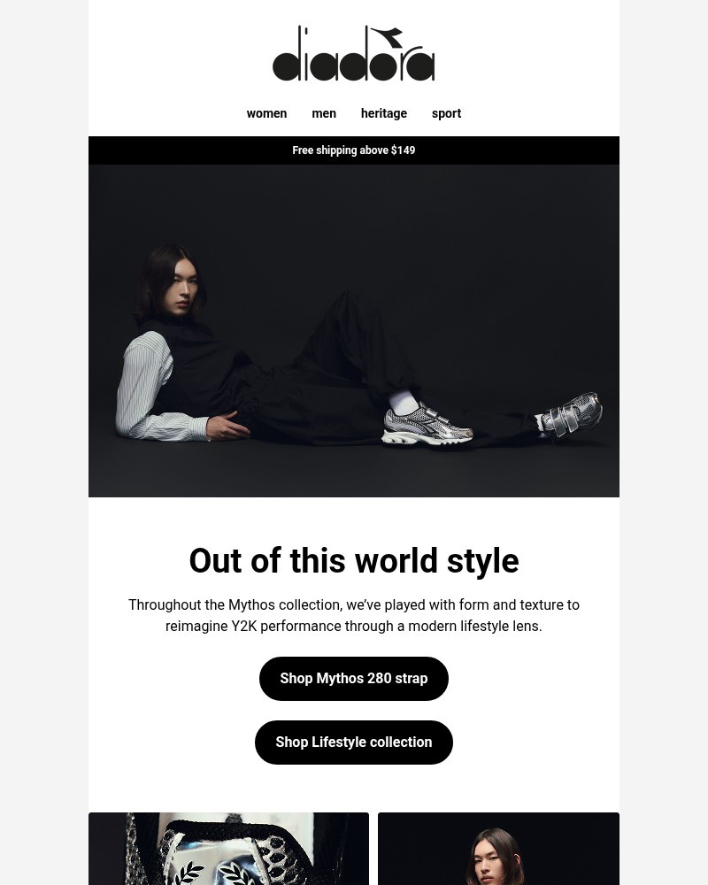 Screenshot of email sent to a Diadora Newsletter subscriber