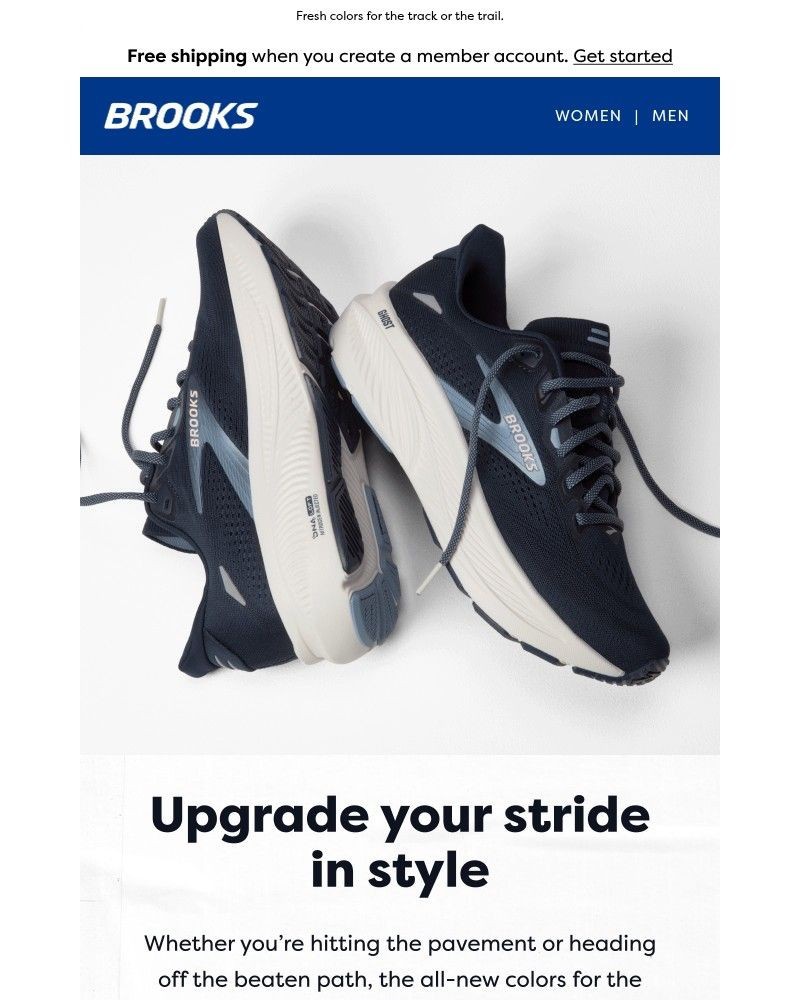 Screenshot of email sent to a Brooks Newsletter subscriber