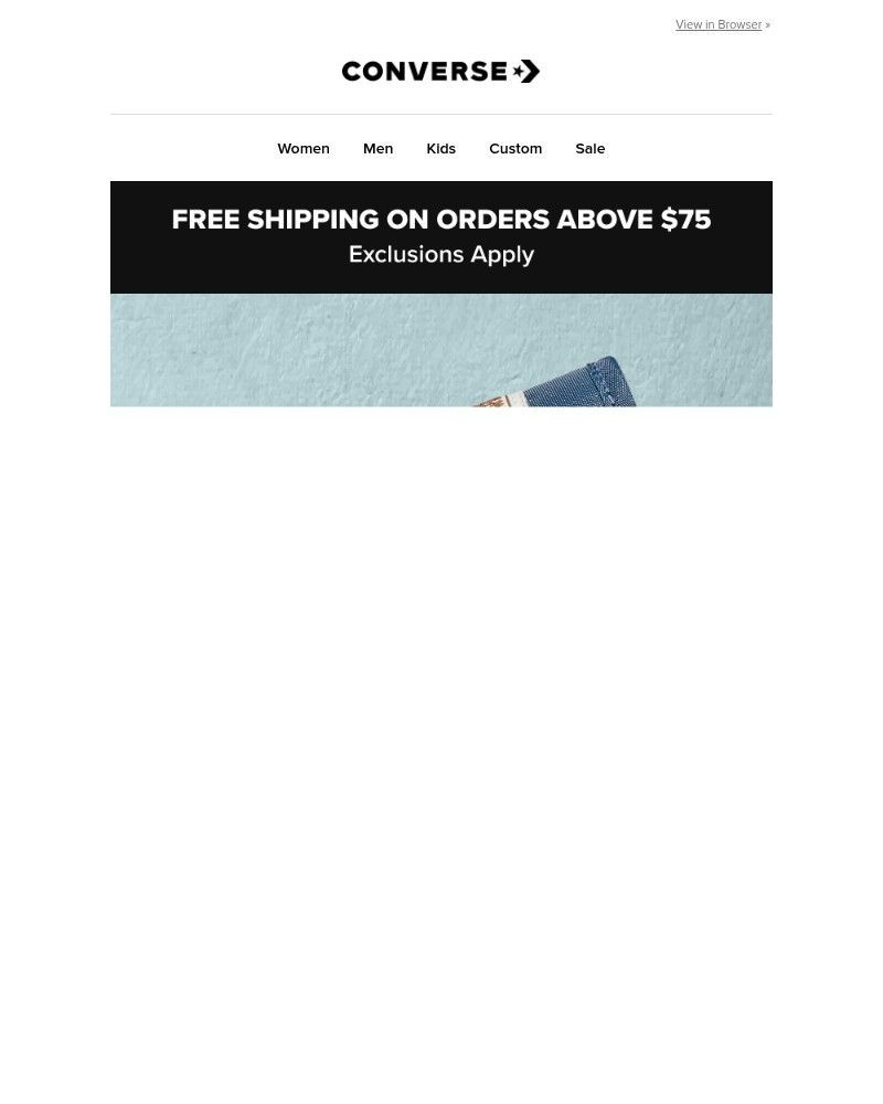 Screenshot of email sent to a Converse Newsletter subscriber