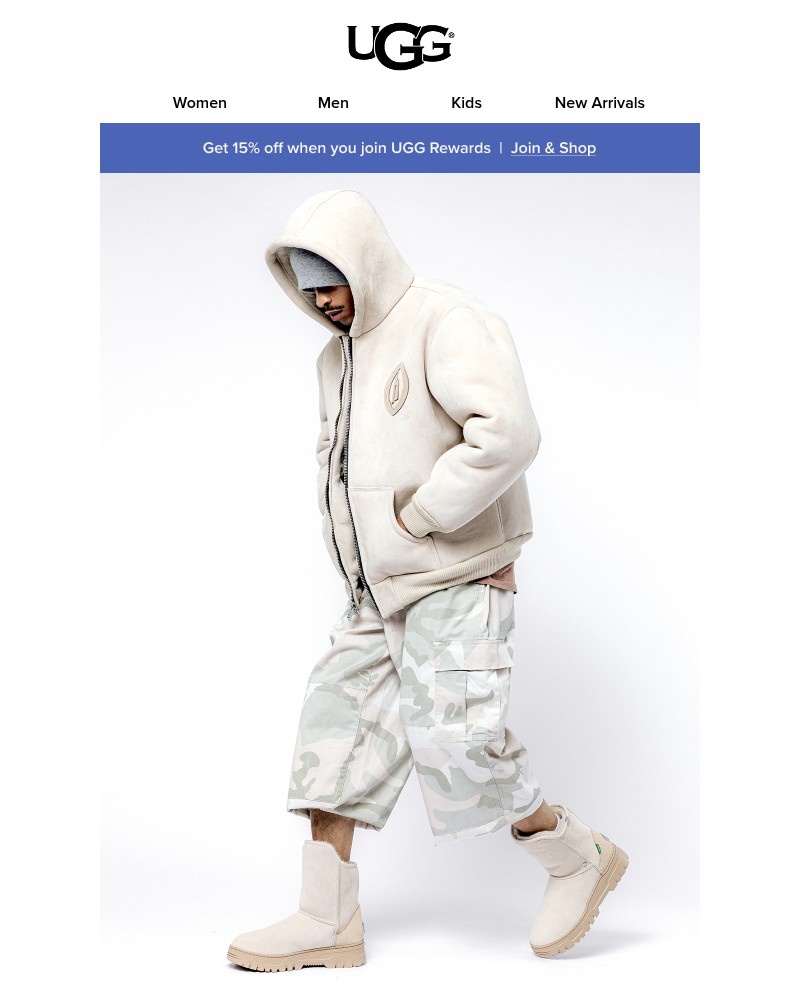 Screenshot of email sent to a UGG Newsletter subscriber