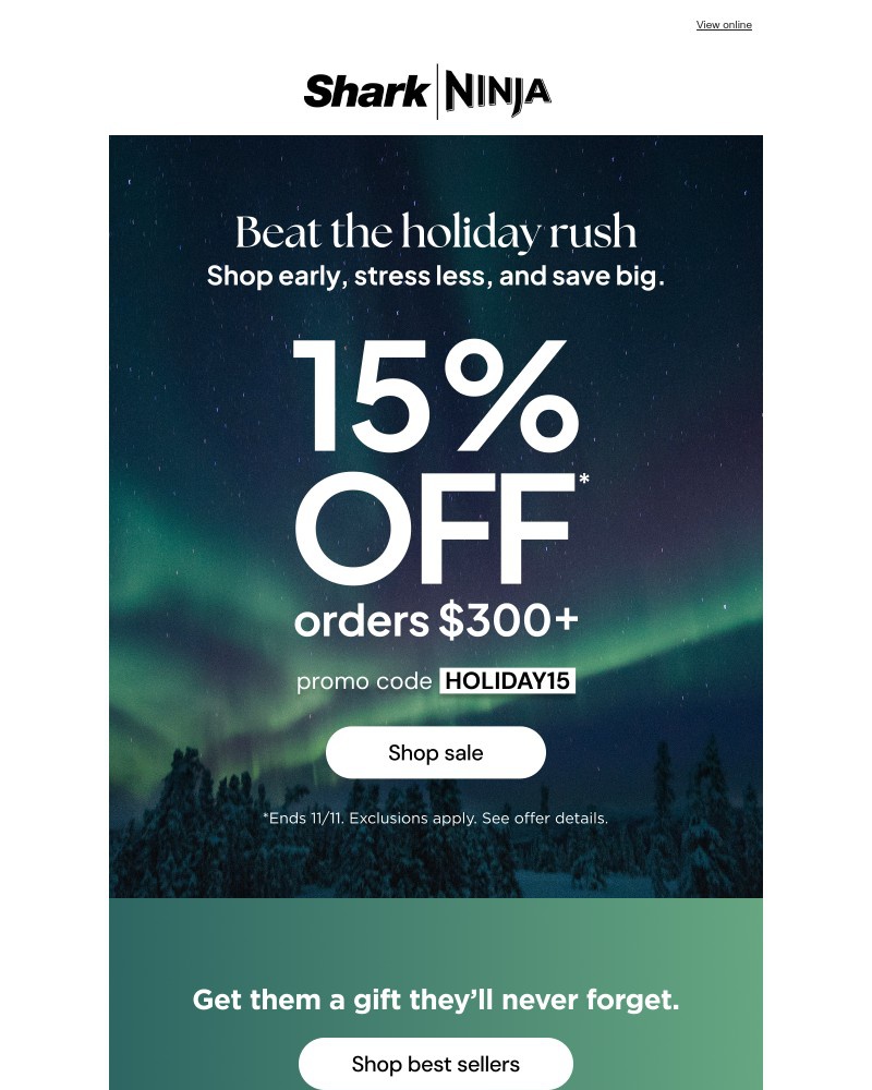 Screenshot of email sent to a Shark Newsletter subscriber