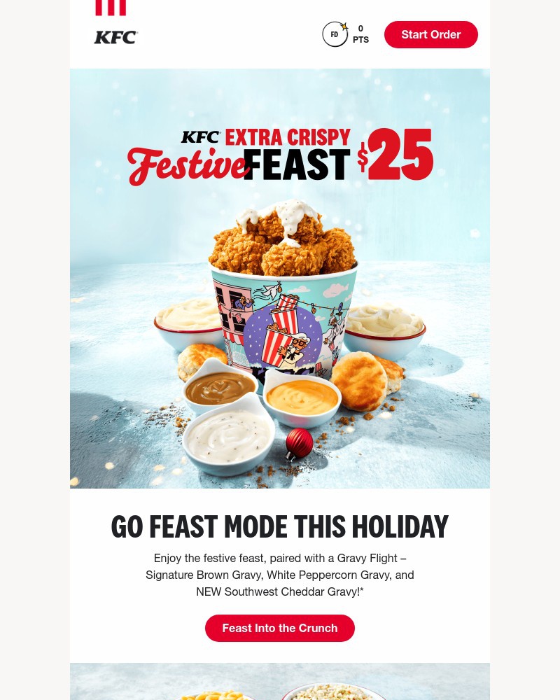 Screenshot of email sent to a Kentucky Fried Chicken Registered user