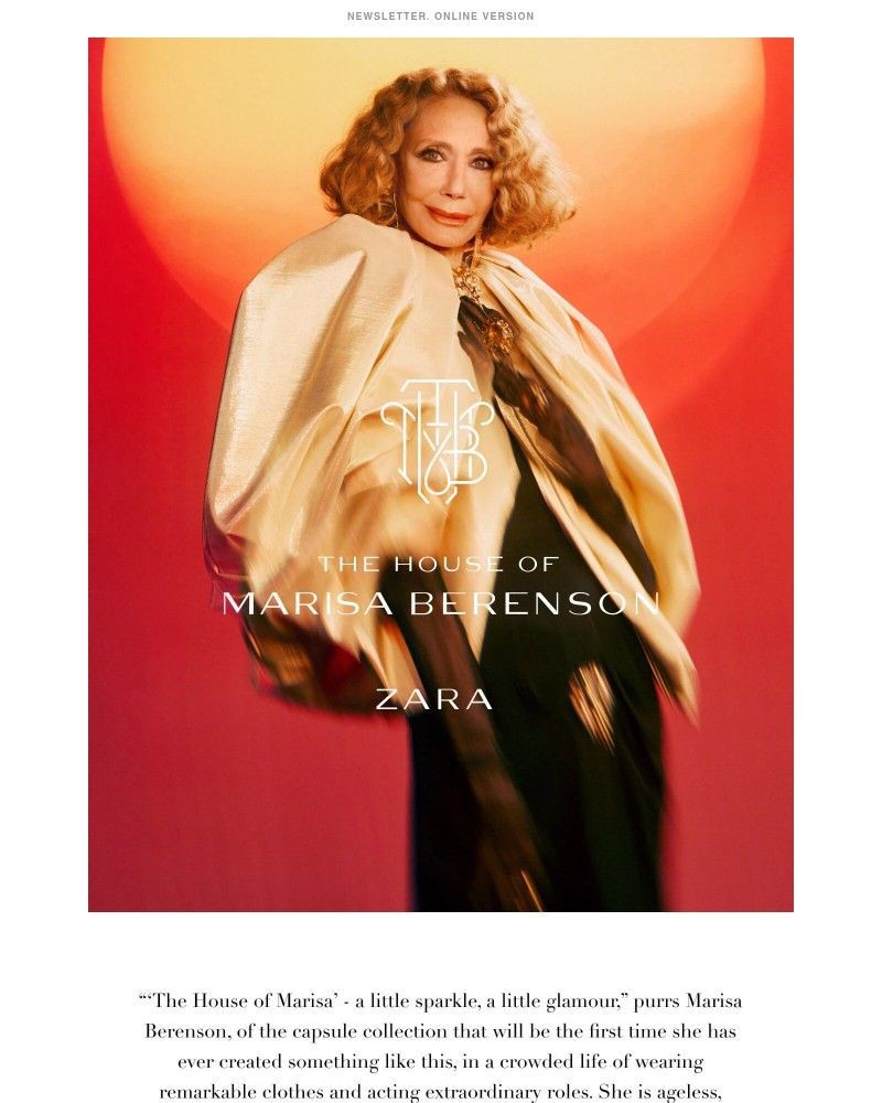 Screenshot of email sent to a Zara Newsletter subscriber