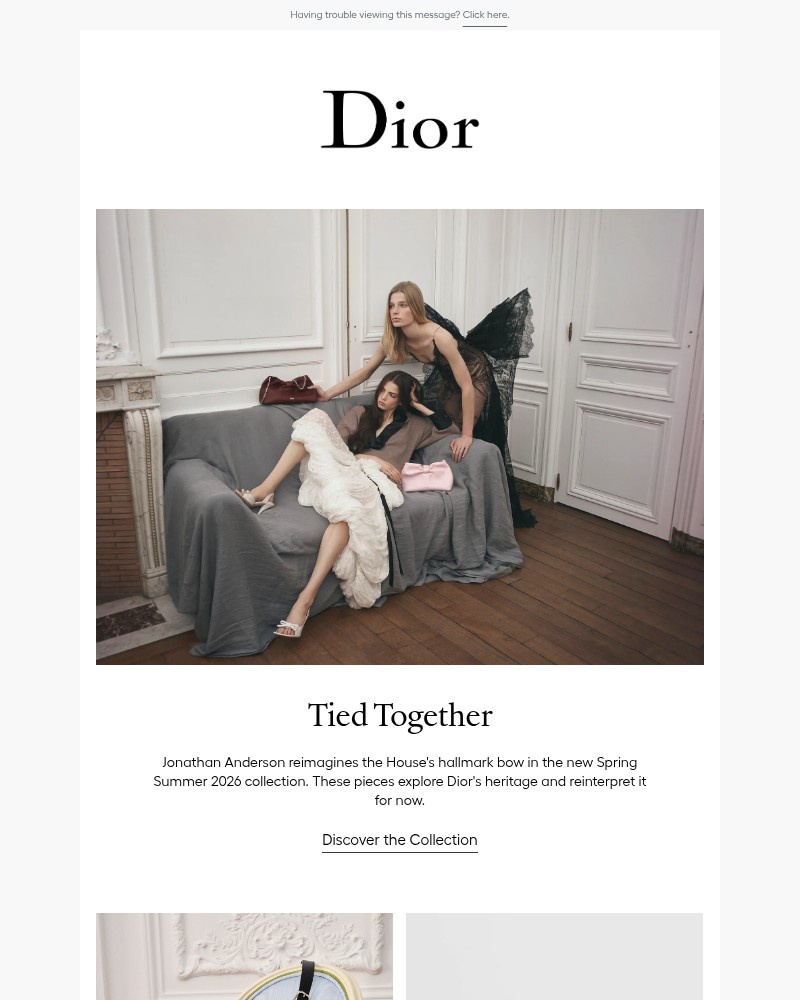 Screenshot of email sent to a Dior Newsletter subscriber