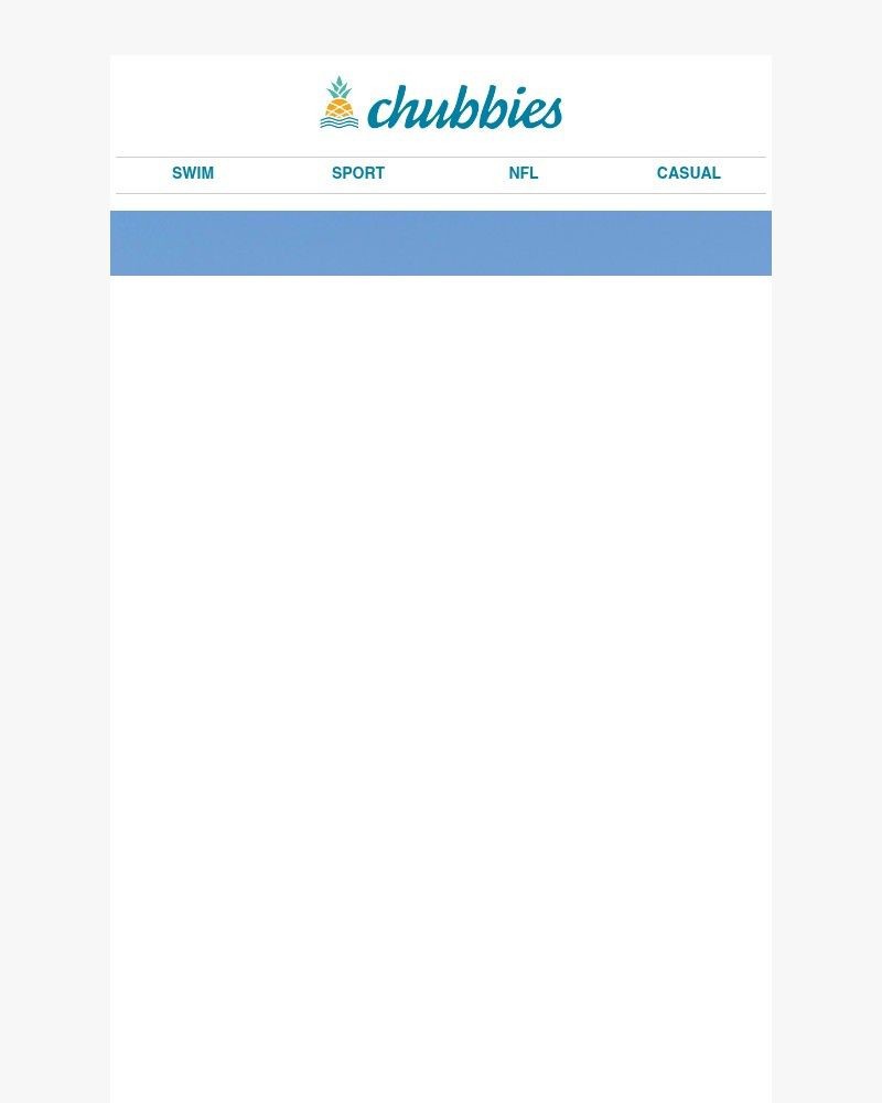 Screenshot of email sent to a Chubbies Newsletter subscriber