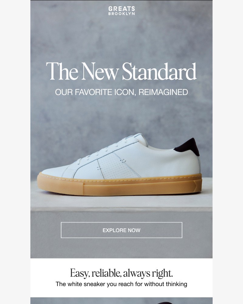 Screenshot of email sent to a Greats Newsletter subscriber