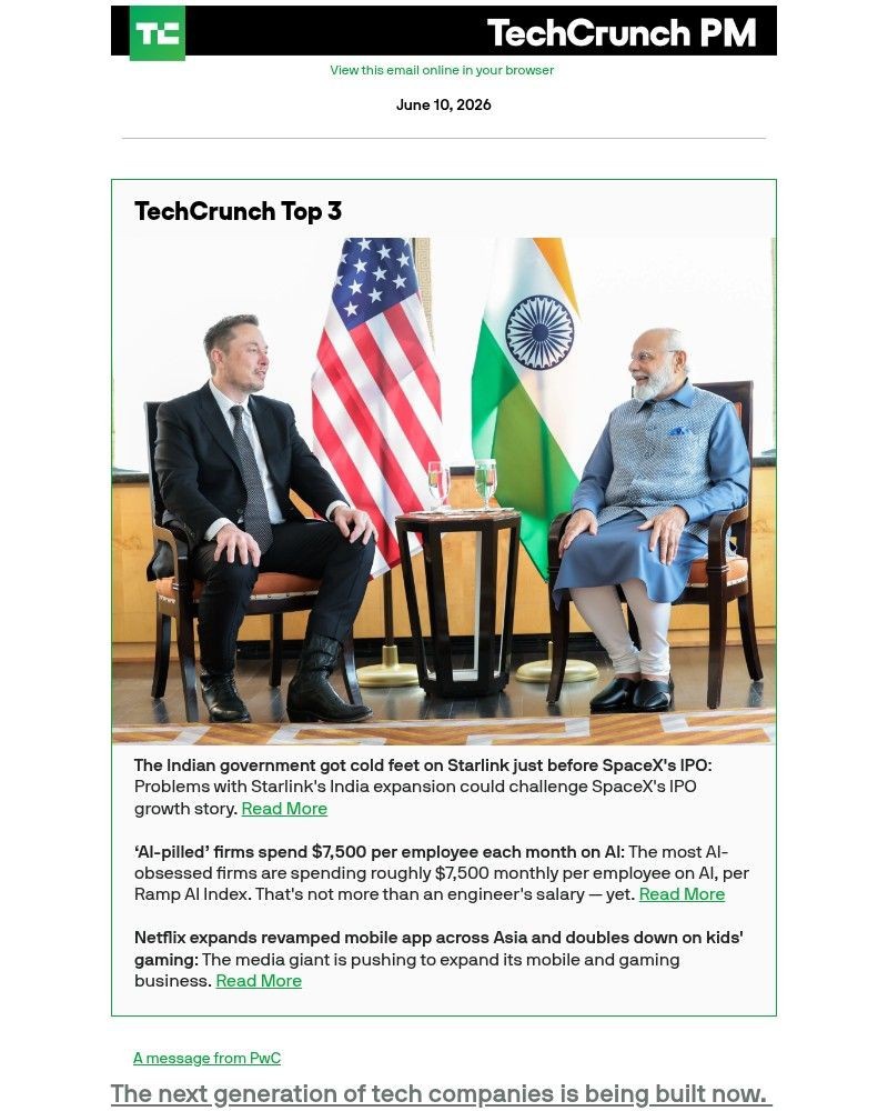 Screenshot of email with subject /media/emails/the-indian-government-got-cold-feet-on-starlink-just-before-spacexs-ipo-a4ed7d-cr_rcXqRSe.jpg