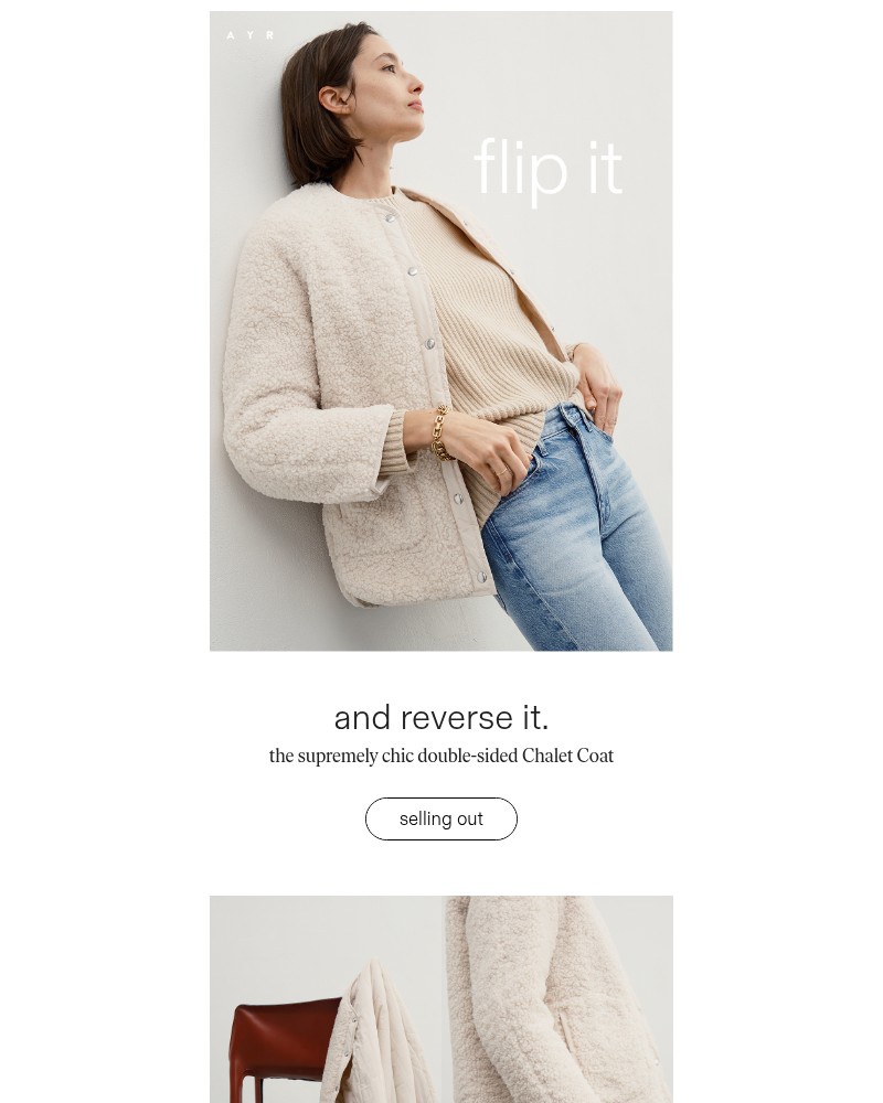 Screenshot of email sent to a AYR Newsletter subscriber