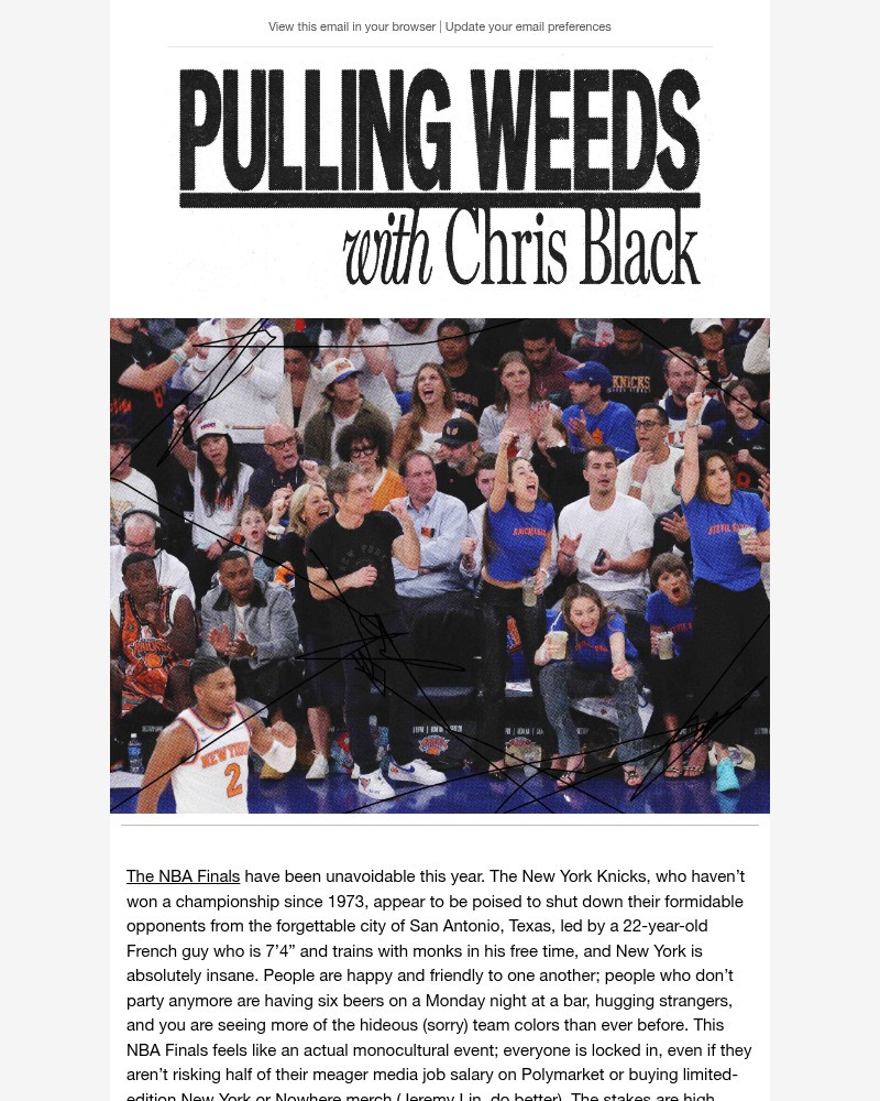 Screenshot of email sent to a GQ Newsletter subscriber