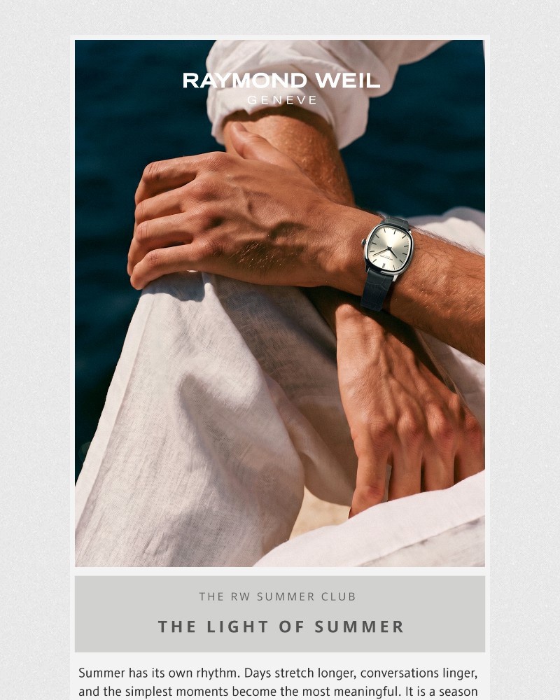 Screenshot of email sent to a Raymond Weil Registered user