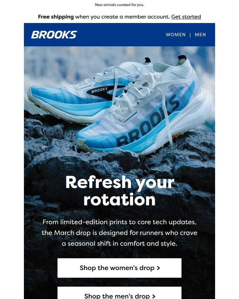 Screenshot of email sent to a Brooks Newsletter subscriber