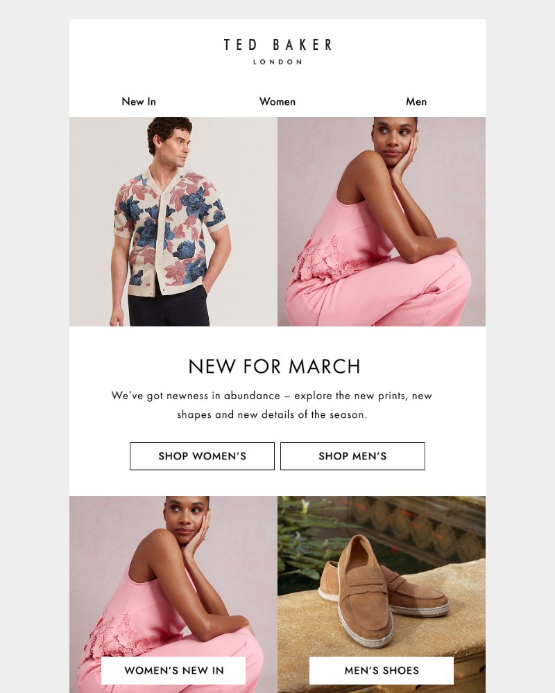 Screenshot of email sent to a Ted Baker Newsletter subscriber