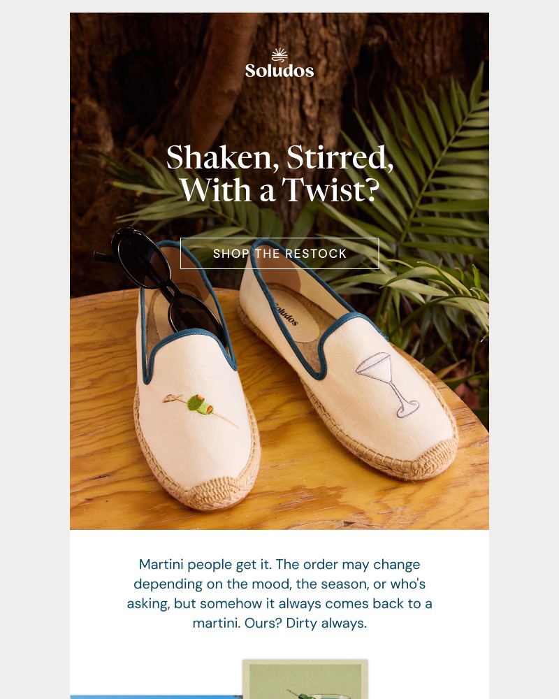 Screenshot of email sent to a Soludos Newsletter subscriber