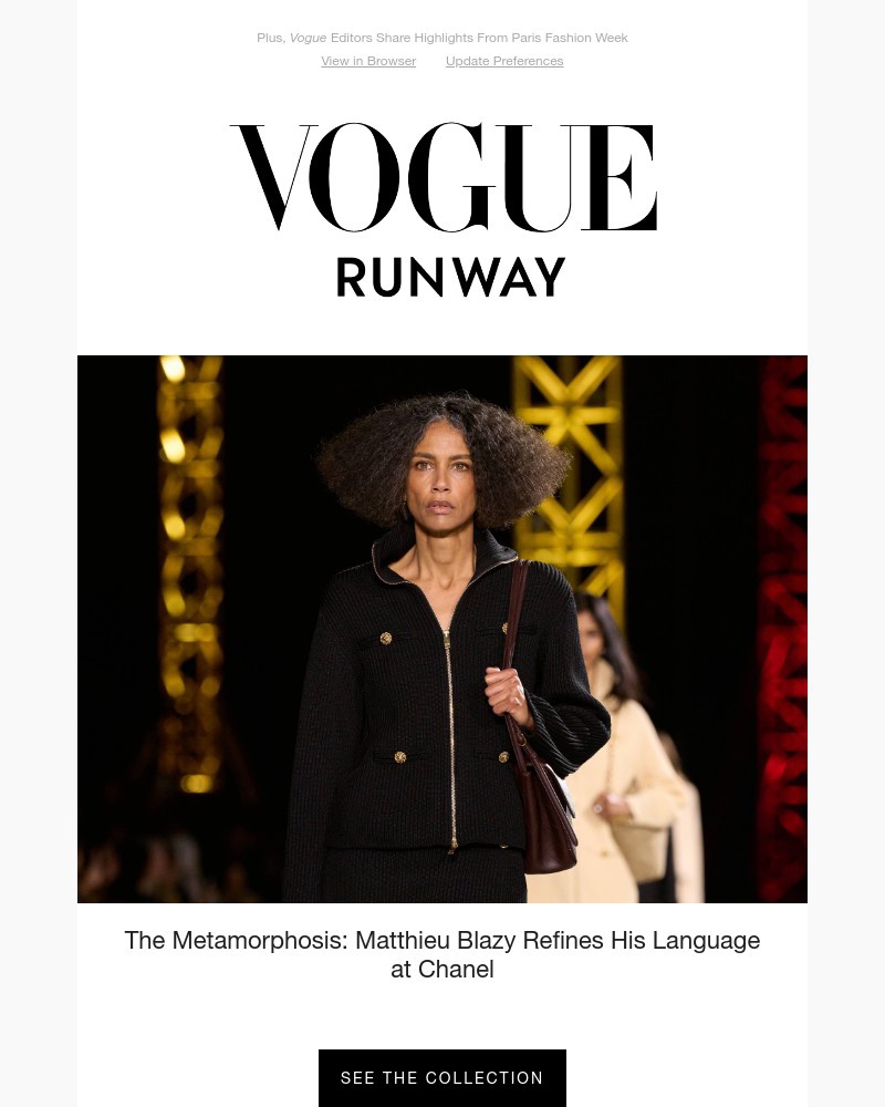 Screenshot of email sent to a Vogue Newsletter subscriber